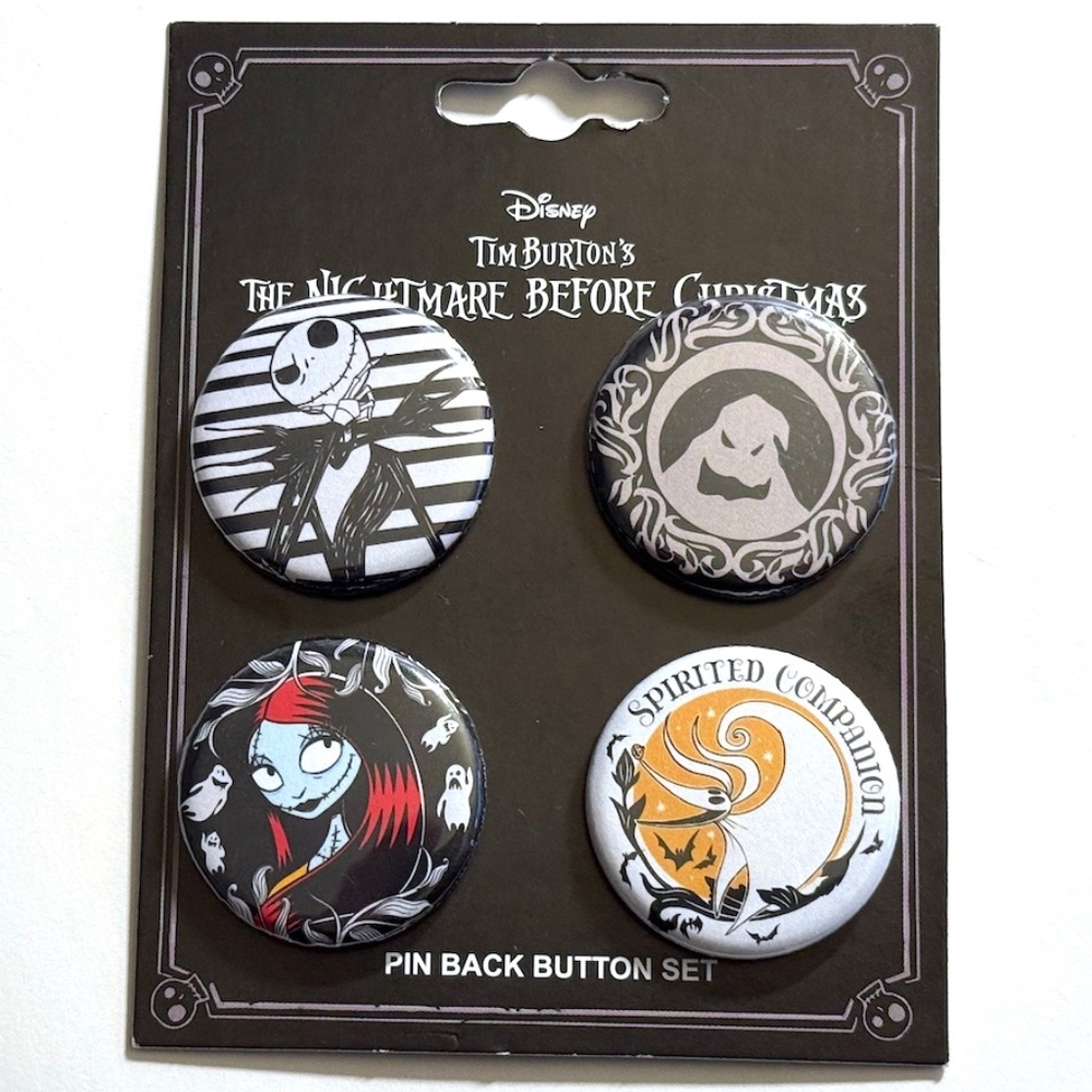 Tim Burton's "Disney's Nightmare Before Christmas" Set of (4) pinback buttons